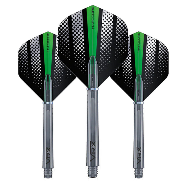 VRX Flight & Shaft Combo - Black & Green by Red Dragon - 4 Sets