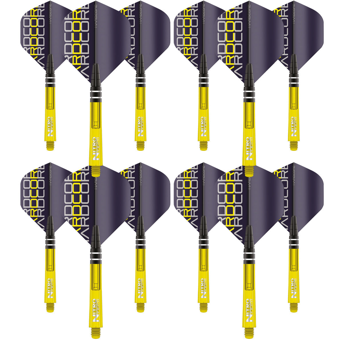 Nitrotech Flight & Shaft Combo - Yellow by Red Dragon - 4 Sets - view 2