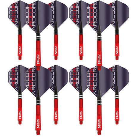 Nitrotech Flight & Shaft Combo - Red by Red Dragon - 4 Sets - view 2