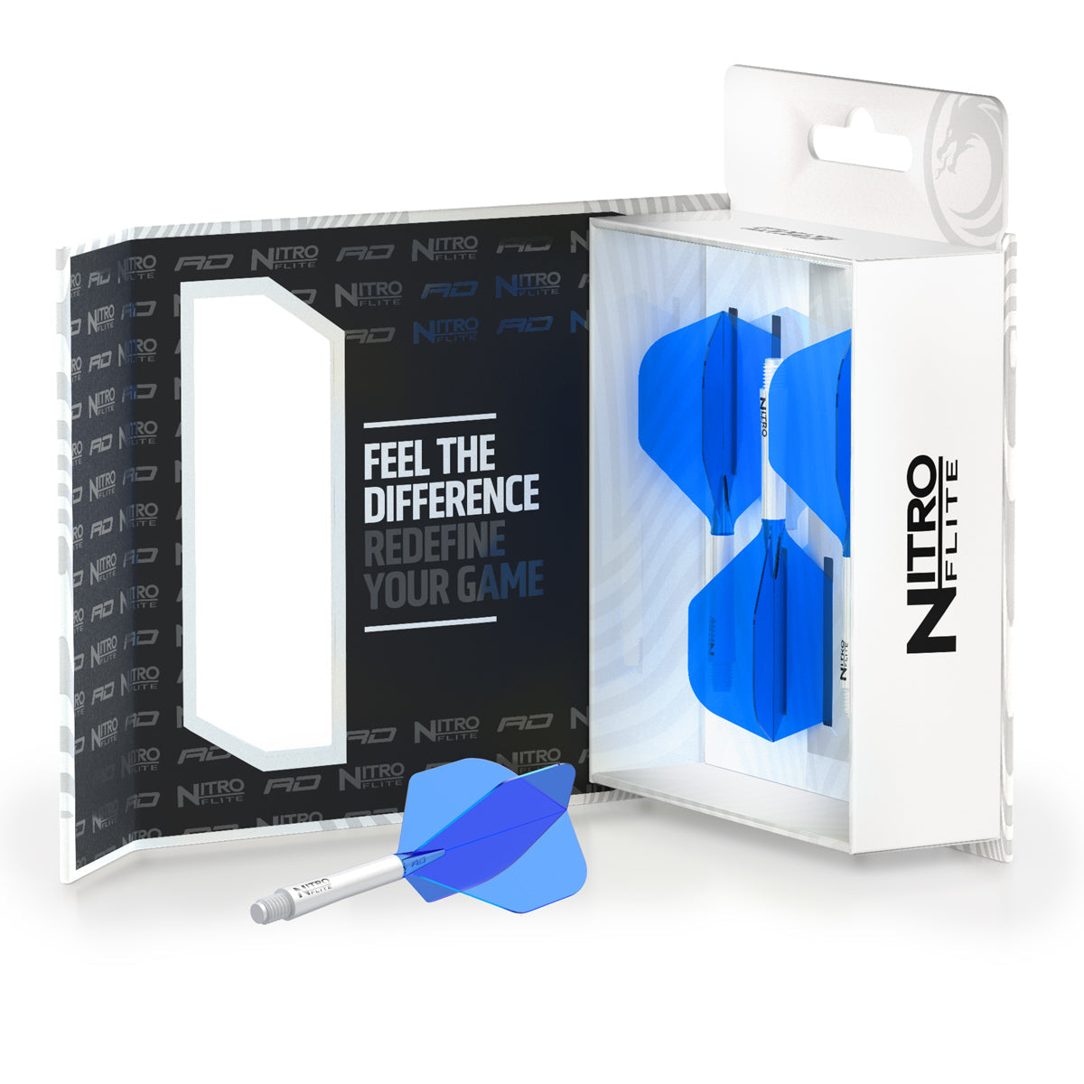 Nitro Flite Integrated Flight & Shaft White & Blue No2 by Red Dragon - view 15