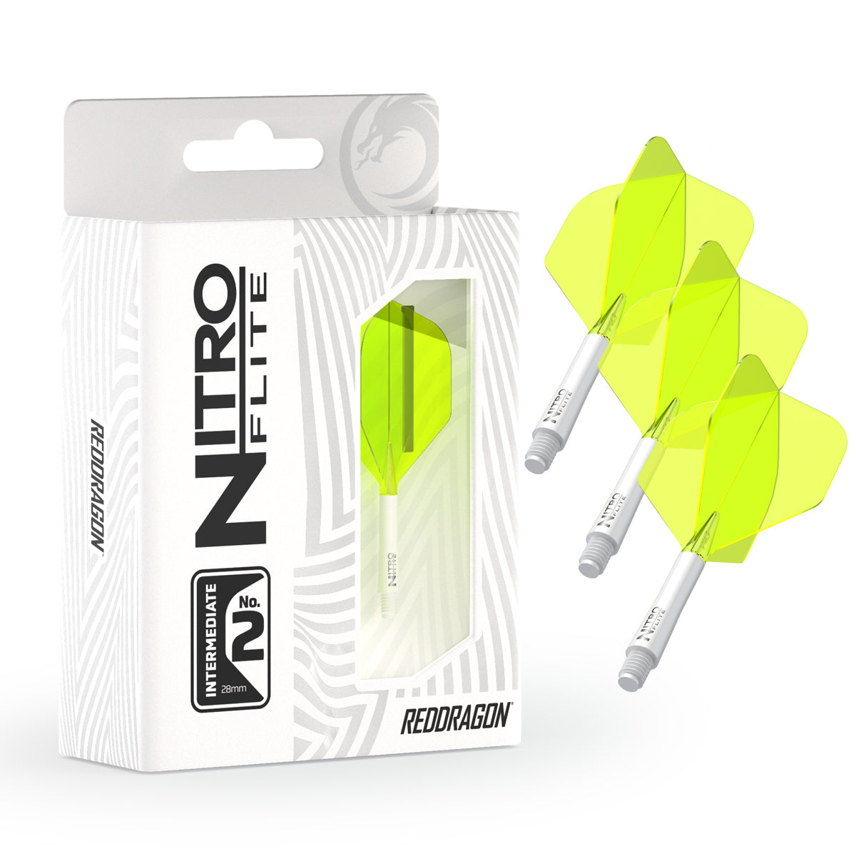 Nitro Flite Integrated Flight & Shaft White & Yellow No2 by Red Dragon - view 8