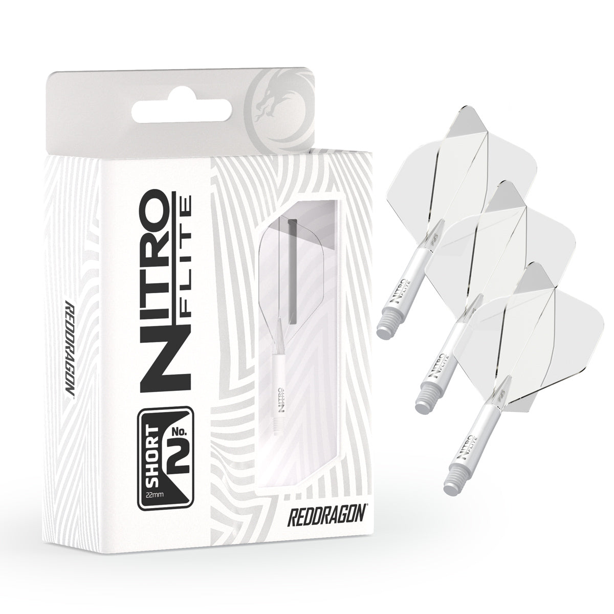 Nitro Flite Integrated Flight & Shaft White & Clear No2 by Red Dragon - view 3