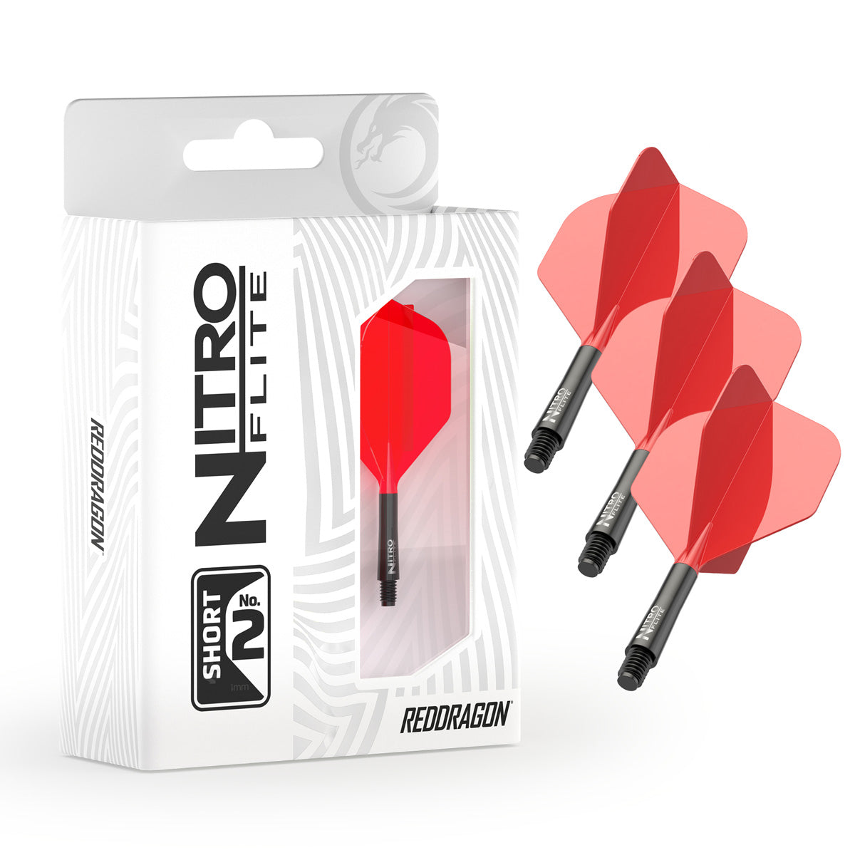Red Dragon Nitro Flite Integrated Flight & Shaft Red & Black No2 - view 3