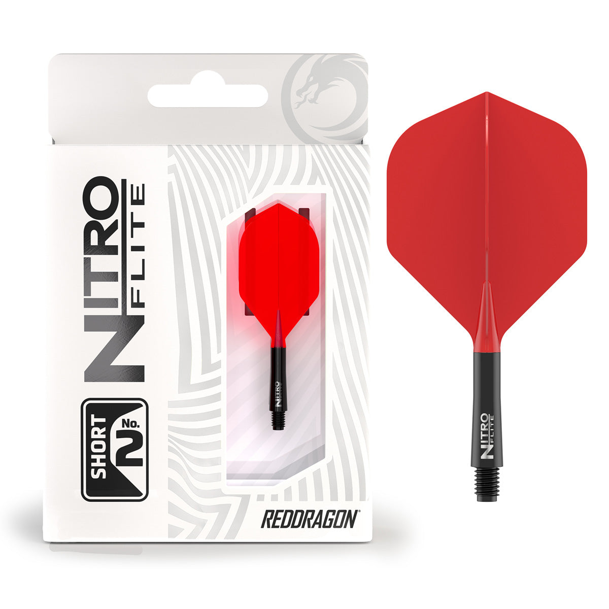 Red Dragon Nitro Flite Integrated Flight & Shaft Red & Black No2