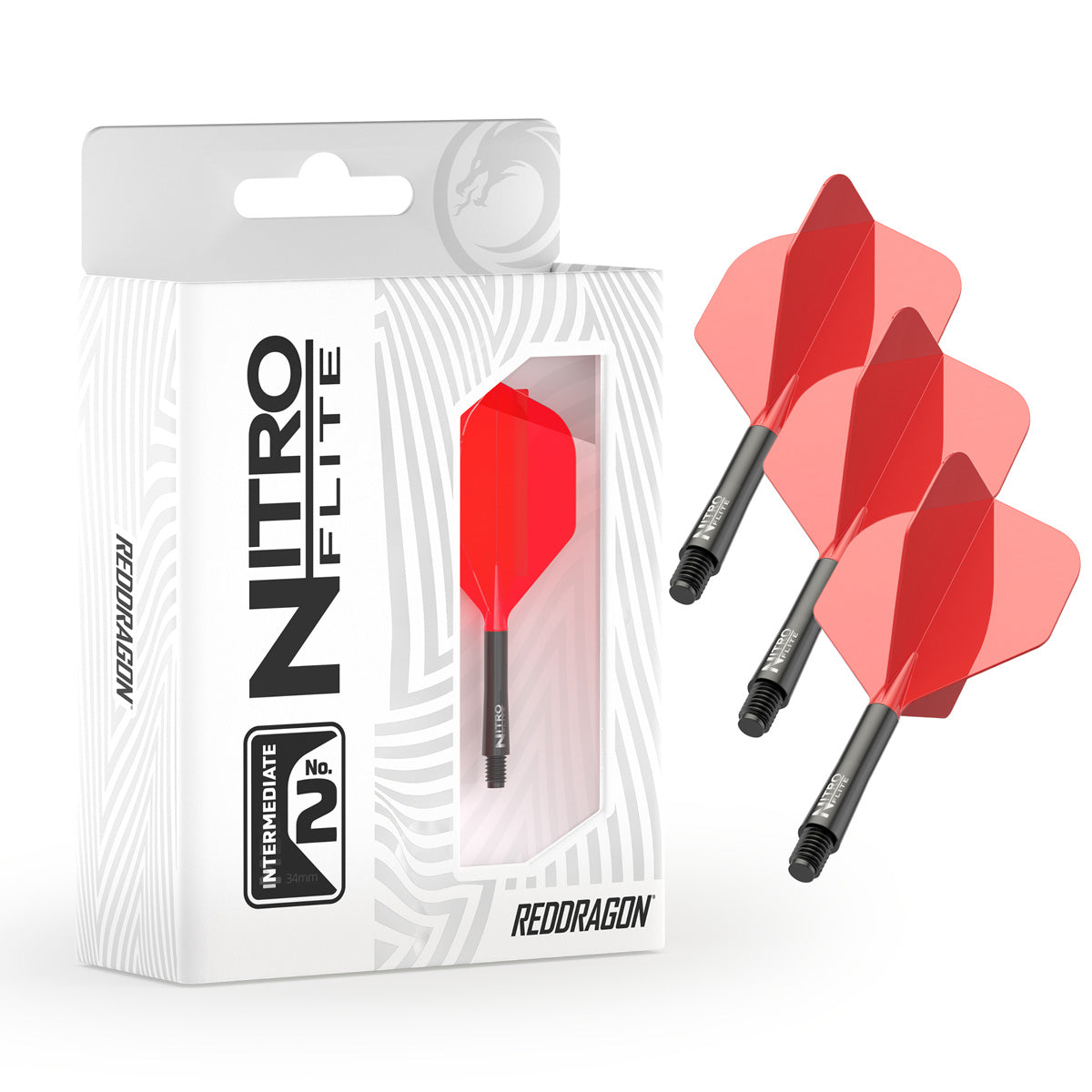 Red Dragon Nitro Flite Integrated Flight & Shaft Red & Black No2