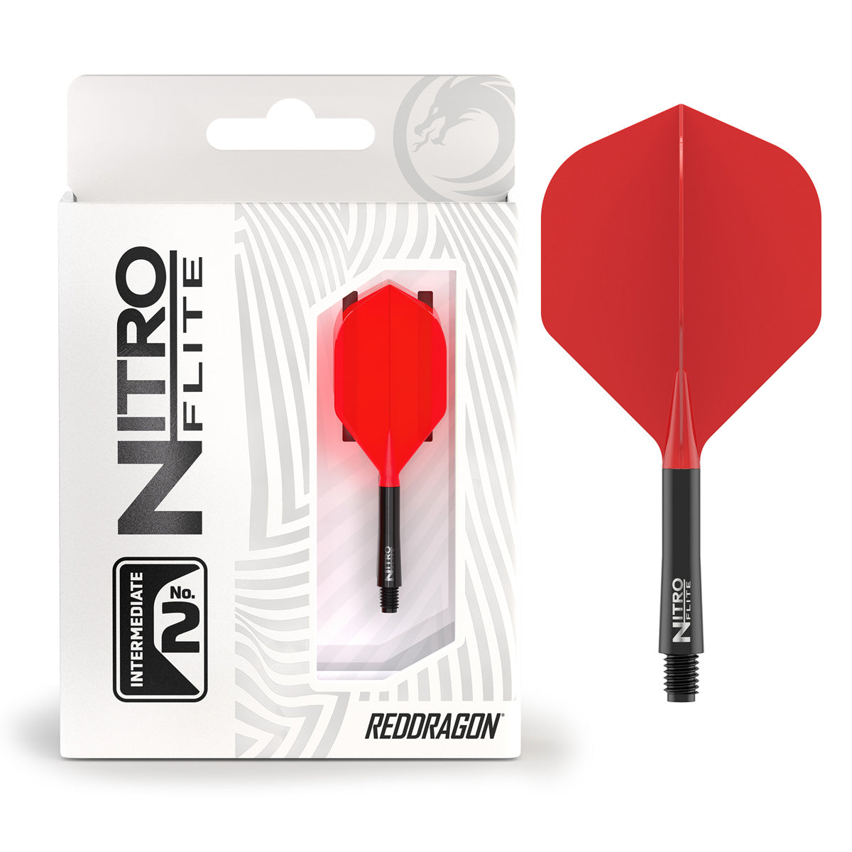 Red Dragon Nitro Flite Integrated Flight & Shaft Red & Black No2