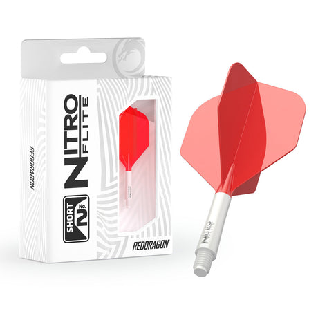 Red Dragon Nitro Flite Integrated Flight & Shaft Red & White No2 - view 2
