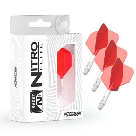 Red Dragon Nitro Flite Integrated Flight & Shaft Red & White No2 - view 3