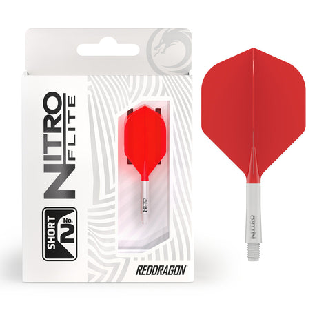 Red Dragon Nitro Flite Integrated Flight & Shaft Red & White No2 - view 4