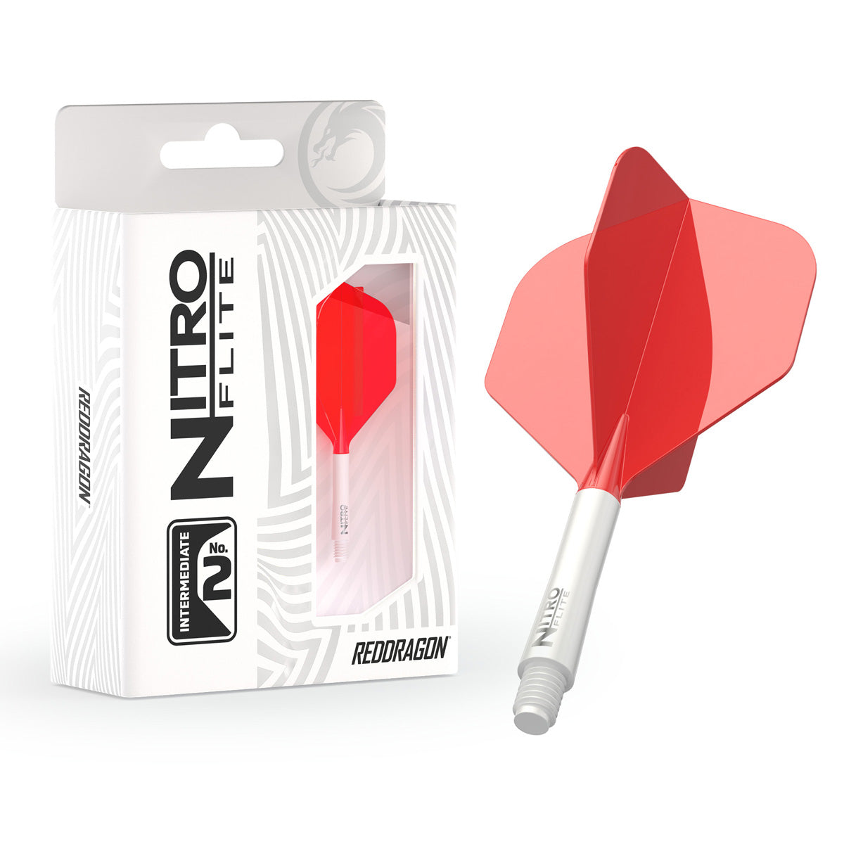 Red Dragon Nitro Flite Integrated Flight & Shaft Red & White No2 - view 8