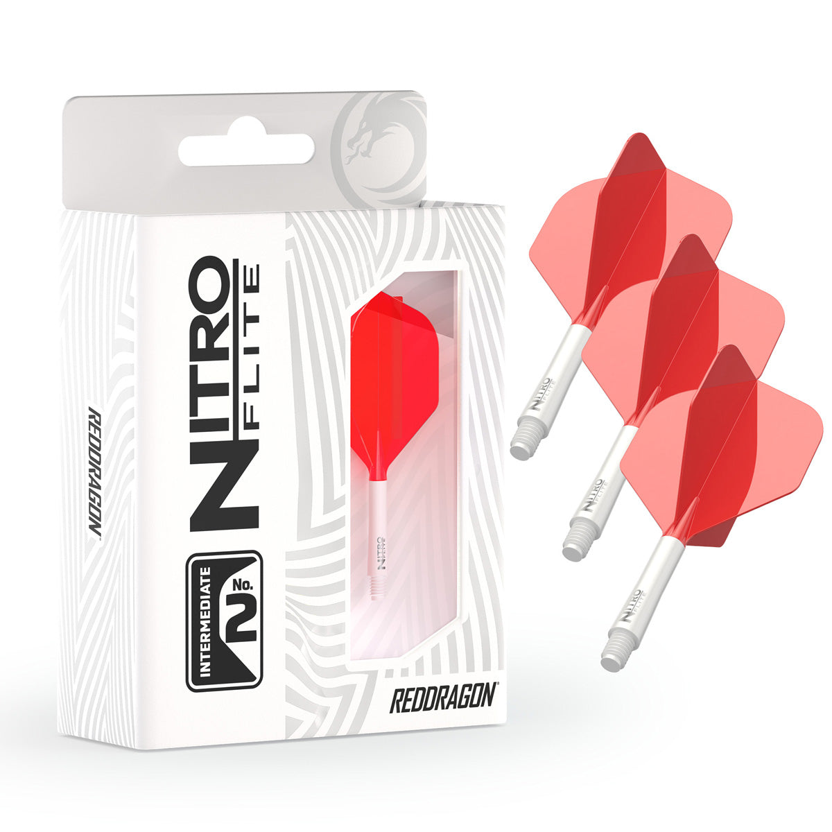 Red Dragon Nitro Flite Integrated Flight & Shaft Red & White No2 - view 9
