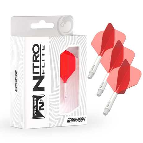Red Dragon Nitro Flite Integrated Flight & Shaft Red & White No2 - view 9