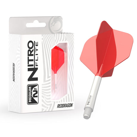 Red Dragon Nitro Flite Integrated Flight & Shaft Red & White No2 - view 14
