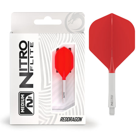 Red Dragon Nitro Flite Integrated Flight & Shaft Red & White No2 - view 16