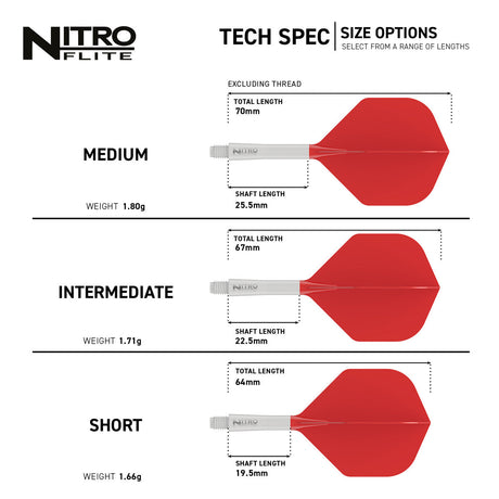 Red Dragon Nitro Flite Integrated Flight & Shaft Red & White No2 - view 19