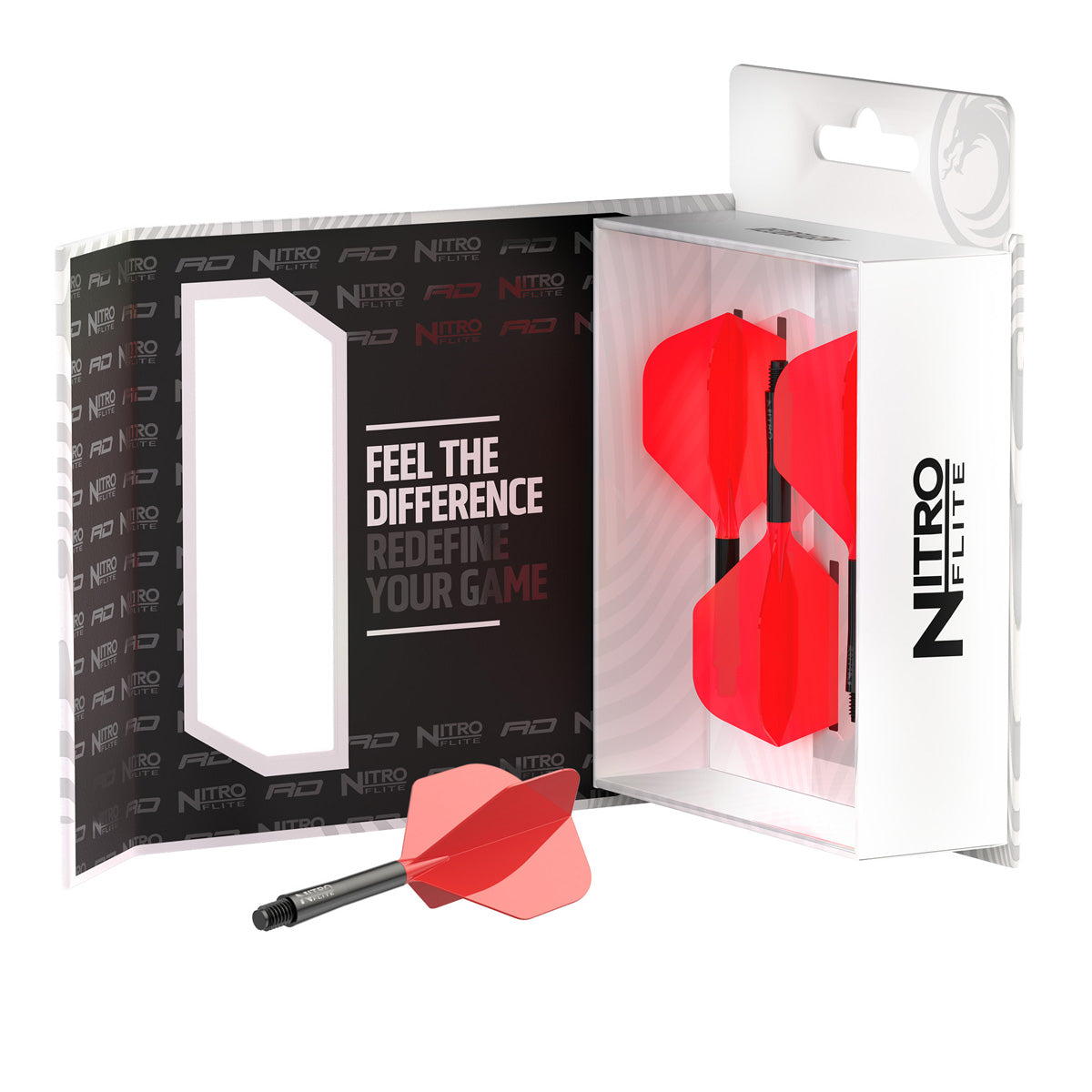 Red Dragon Nitro Flite Integrated Flight & Shaft Red & Black No2