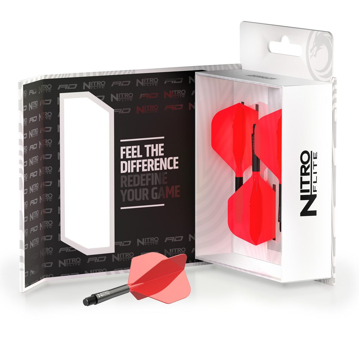 Red Dragon Nitro Flite Integrated Flight & Shaft Red & Black No2