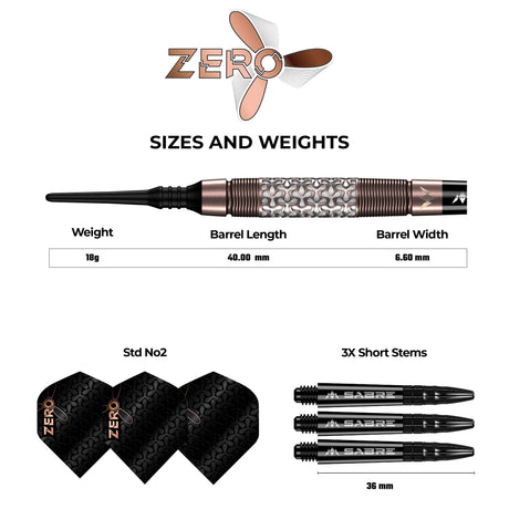 Mission Zero Darts - Soft Tip - 97.5% Tungsten - Bronze PVD - view 4