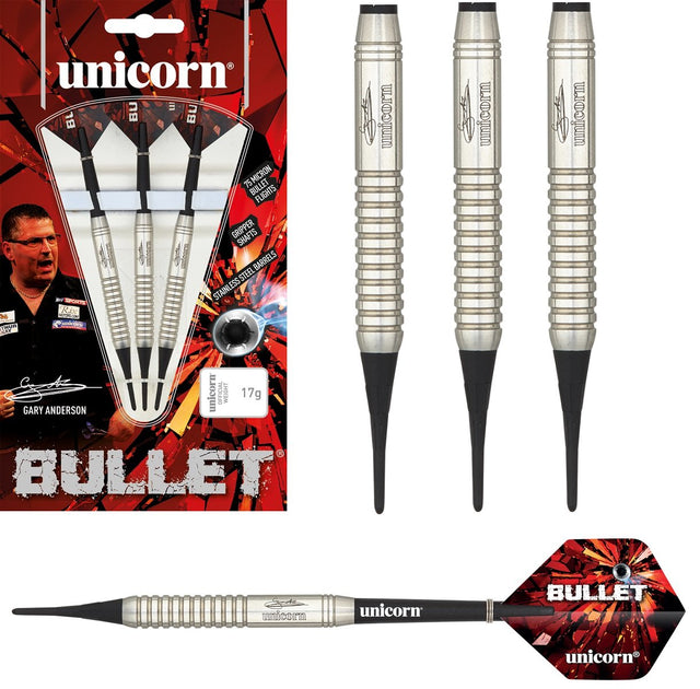 Unicorn Gary Anderson Style 2 Bullet Stainless Steel, Soft Tip Darts