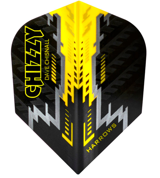 Dave Chisnall Black and Yellow Chizzy Dart Flights by Harrows