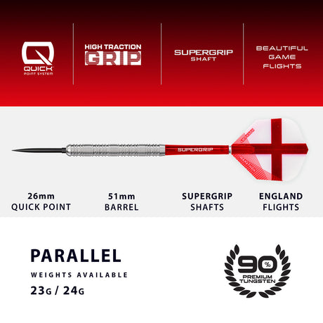 Harrows England Quick Point 90% Tungsten Steel Tip Darts - view 4