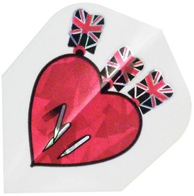 Harrows Hologram Darts in Heart Dart Flights