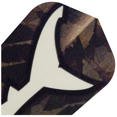 Harrows Hologram Shark Tail on Black Dart Flights