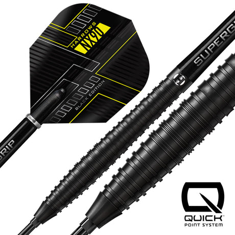 Harrows NX90 Tapered Black Edition Quick Point 90% Tungsten Steel Tip Darts - view 3