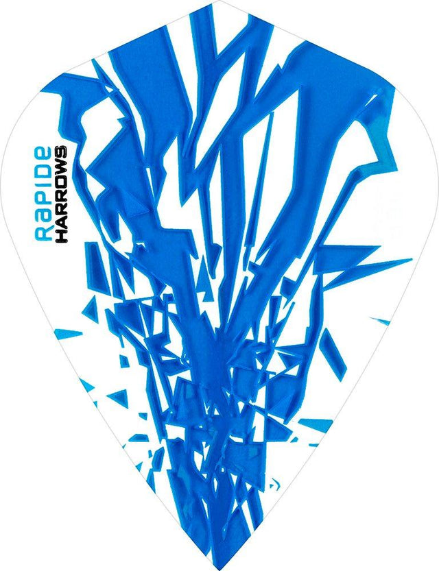 Harrows Rapide Kite Aqua on White Dart Flights
