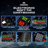 Mission G220 Electronic Dartboard - Professional Soft Tip - upto 16 players - 28 Games - inc 4 Sets of Darts - view 4