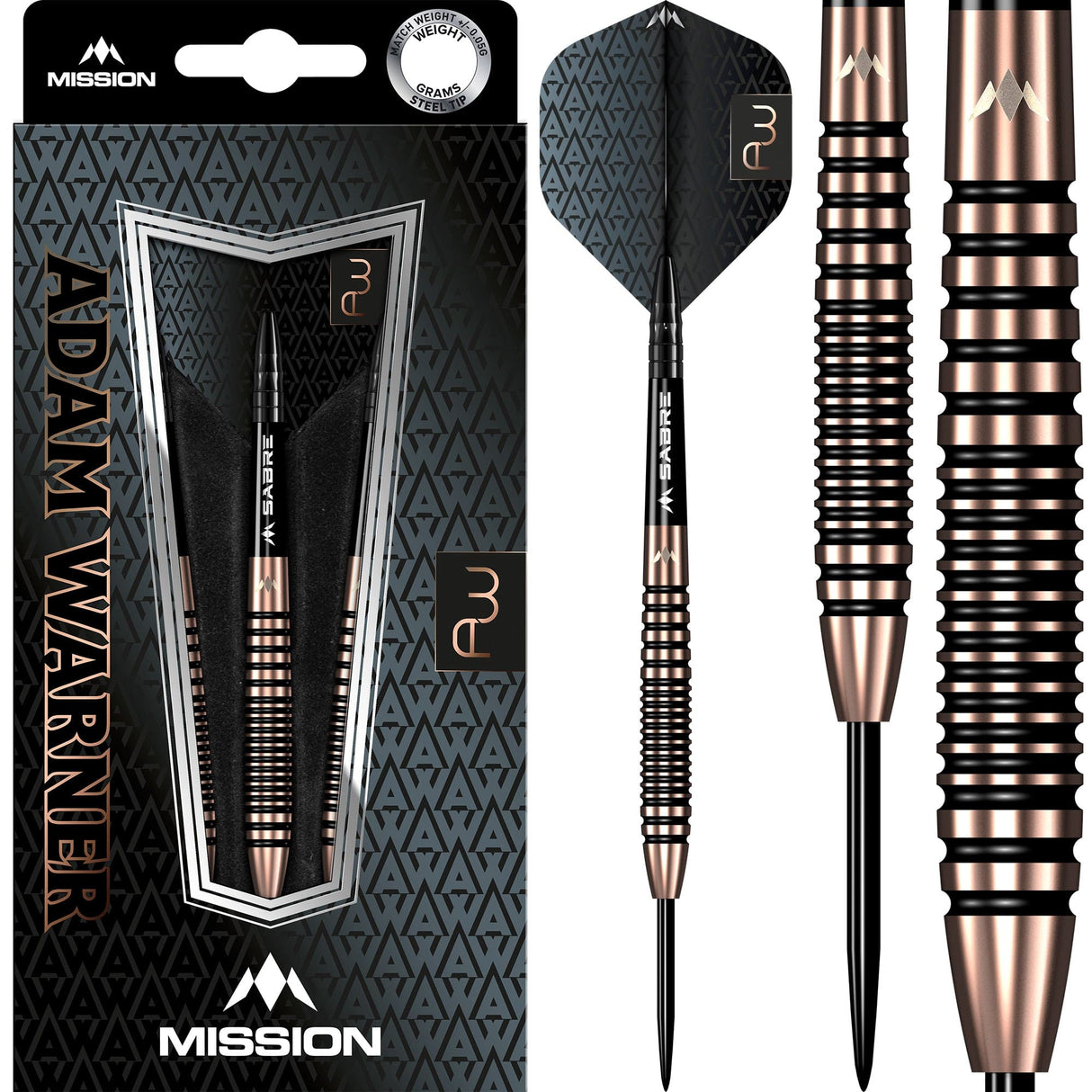 Mission Adam Warner Darts - Steel Tip - 90% - Bronze Titanium - view 5