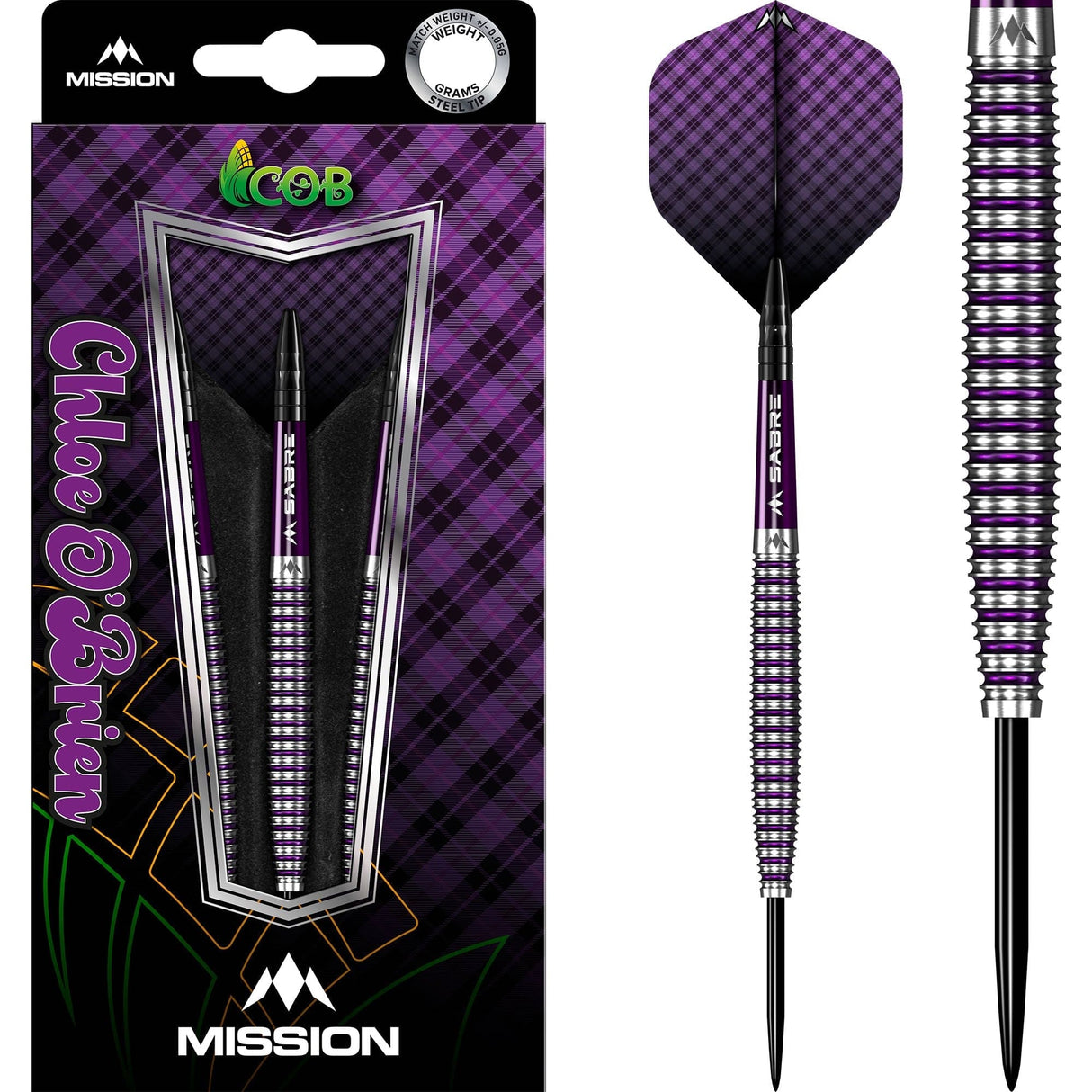 *Mission Chloe OBrien Darts - Steel Tip - 95% - Electro Purple