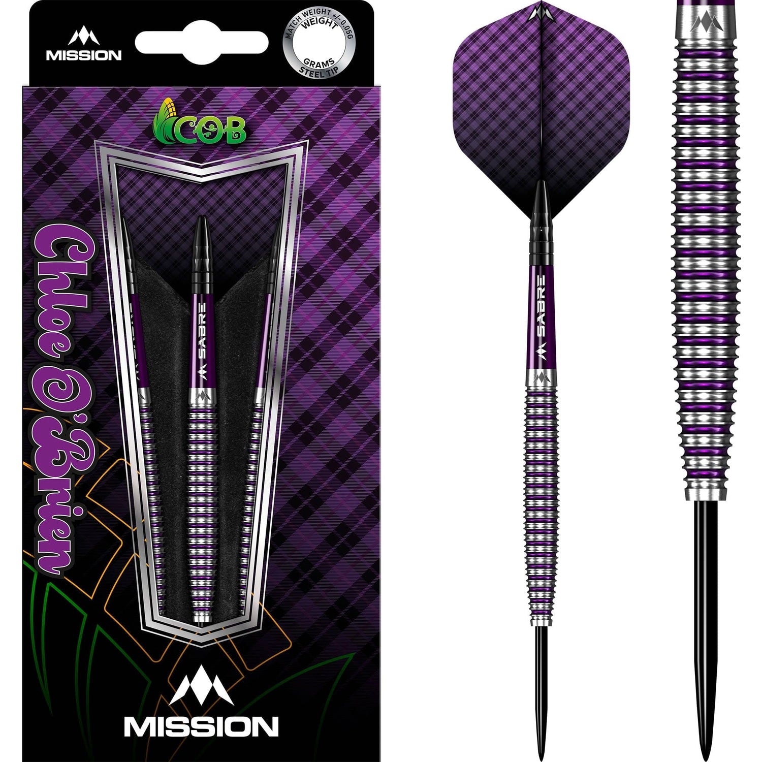 *Mission Chloe OBrien Darts - Steel Tip - 95% - Electro Purple
