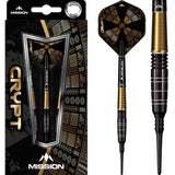 Mission Crypt Darts - Soft Tip - M1 - Black & Gold
