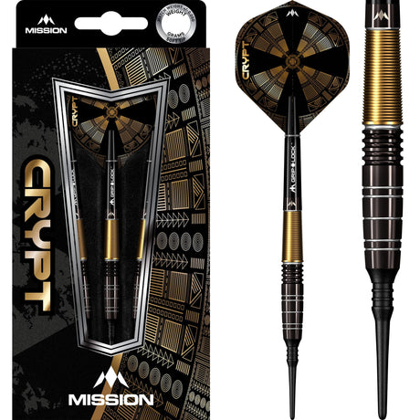 Mission Crypt Darts - Soft Tip - M1 - Black & Gold
