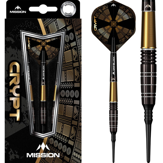 Mission Crypt Darts - Soft Tip - M1 - Black & Gold
