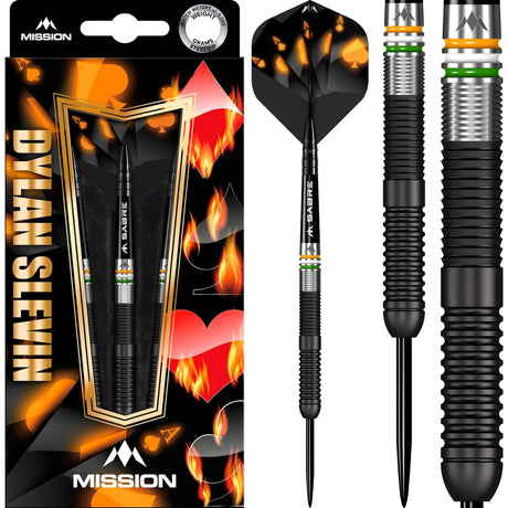 Mission Dylan Slevin Darts - Steel Tip - 90% - Black Titanium - Oceans - view 5