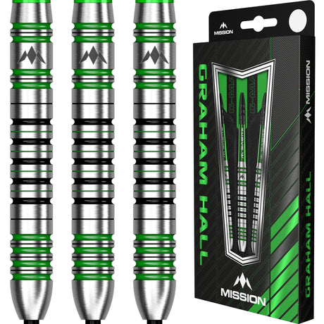 Mission Graham Hall Darts - Steel Tip - 90% - Black & Green - view 3
