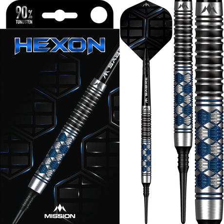 Mission Hexon Darts - Soft Tip - 90% - Blue PVD - view 5