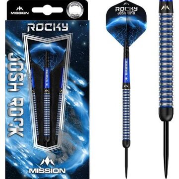 Mission Josh Rock Darts v1 - Steel Tip - 95% - Rocky - Black & Blue - The Darts Shop