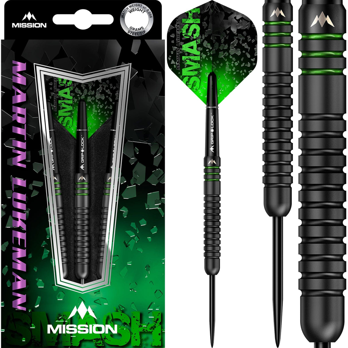 Mission Martin Lukeman Darts - Steel Tip - 90% - Smash - Black Titanium - The Darts Shop