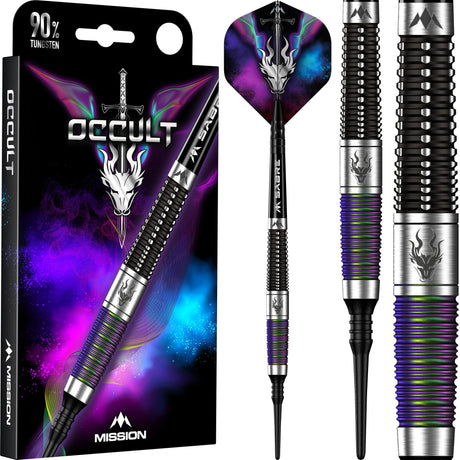 Mission Occult Darts - Soft Tip - 90% - Black & Coral PVD - view 2