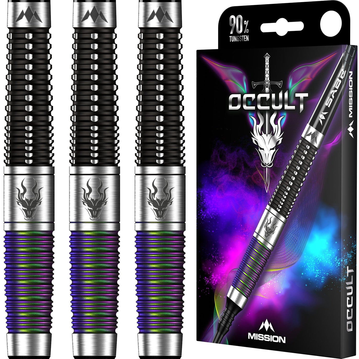 Mission Occult Darts - Soft Tip - 90% - Black & Coral PVD - view 3