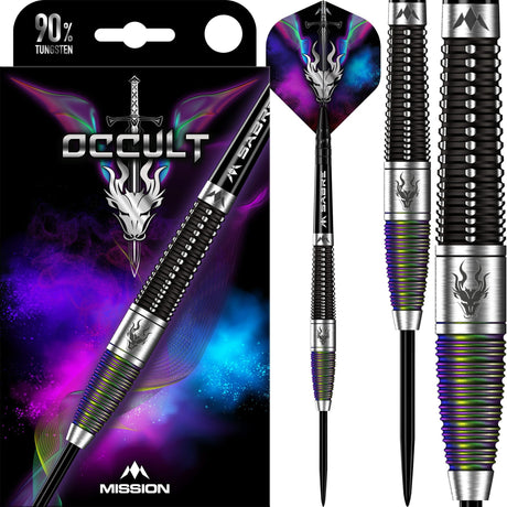 Mission Occult Darts - Steel Tip - 90% - Black & Coral PVD - view 5