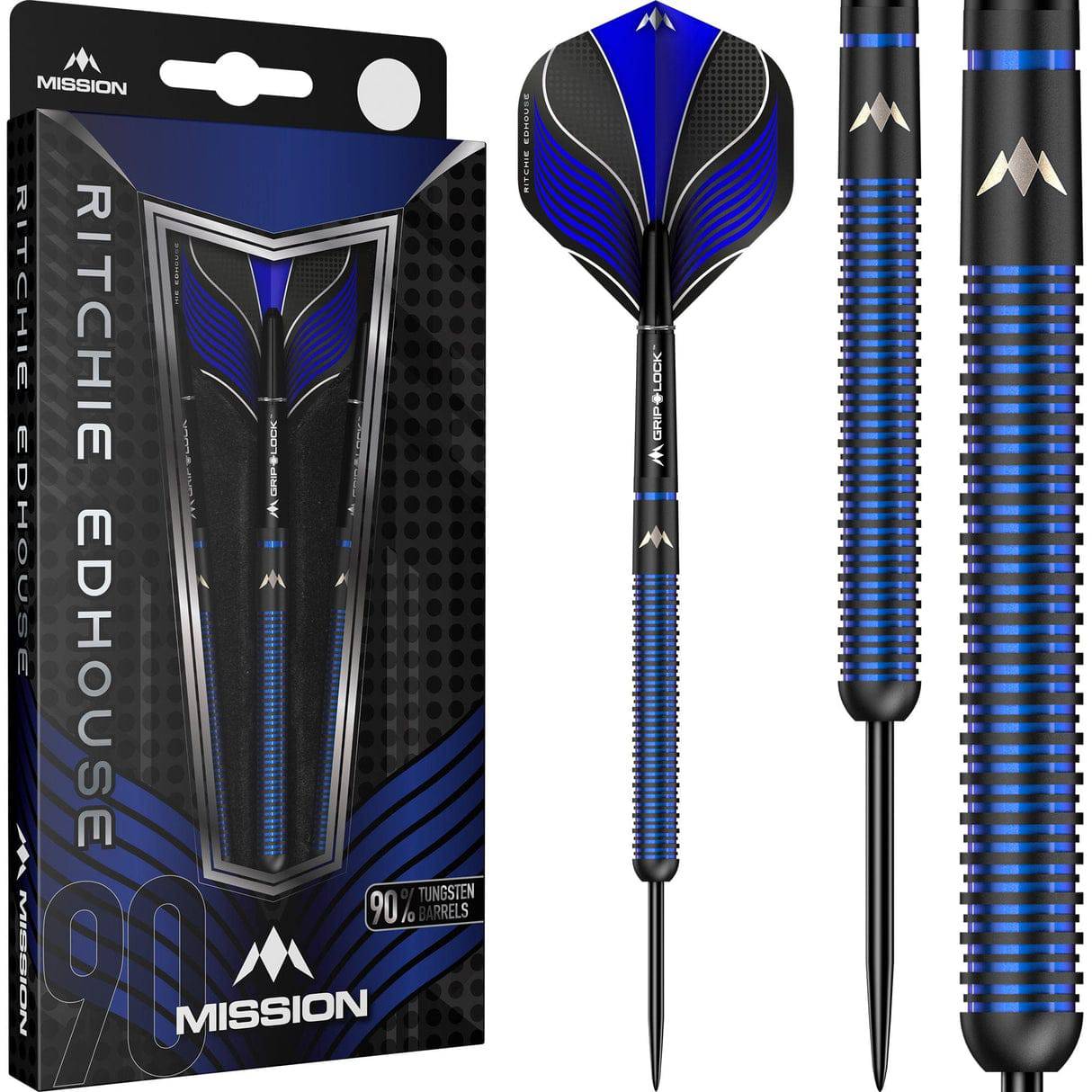 Mission Ritchie Edhouse Darts - Steel Tip - 90% - Madhouse - Black Titanium - The Darts Shop