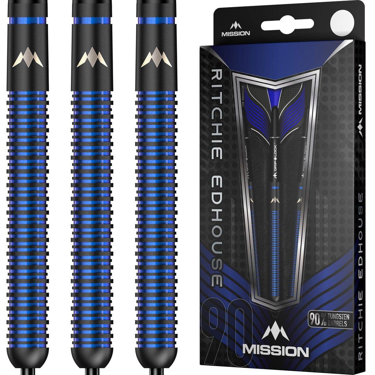 Mission Ritchie Edhouse Darts - Steel Tip - 90% - Madhouse - Black Titanium - The Darts Shop