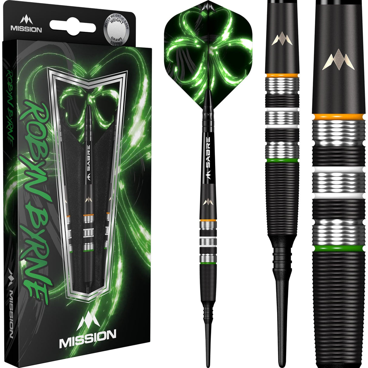Mission Robyn Byrne Darts - Soft Tip - 90% - Black Titanium - view 2