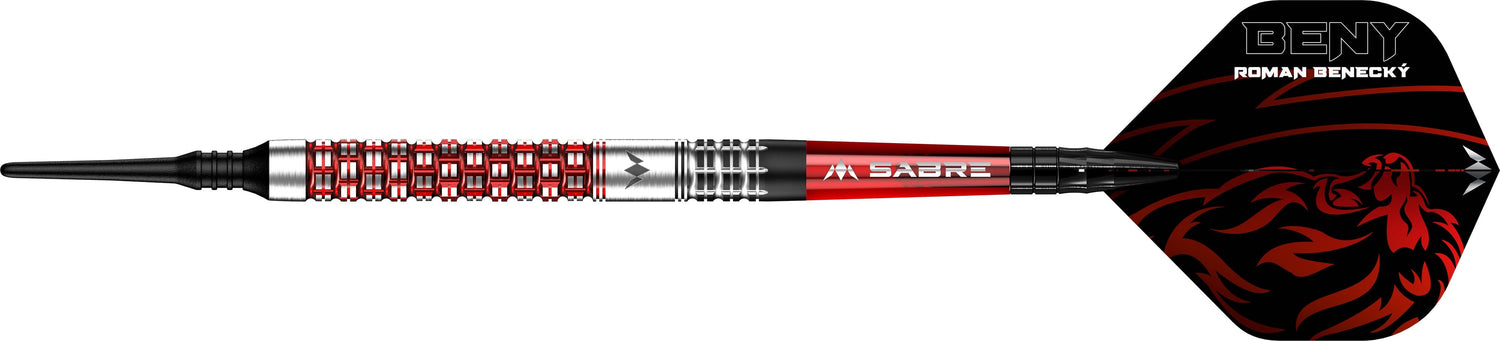 *Mission Roman Benecky Darts - Soft Tip - Black & Red - 18g - view 2