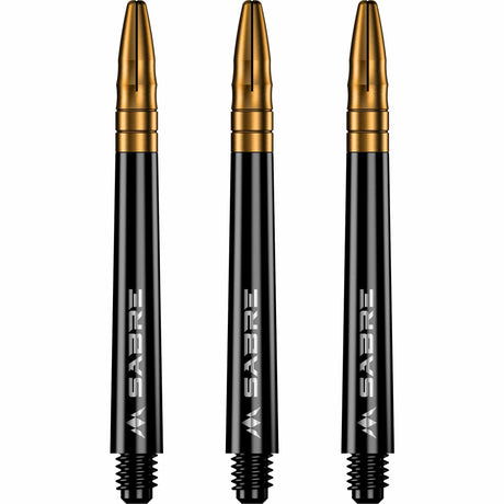 *Mission Sabre Shafts - Polycarbonate Dart Stems - Black - Gold Top - view 2