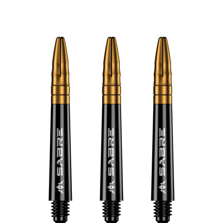 *Mission Sabre Shafts - Polycarbonate Dart Stems - Black - Gold Top - view 4